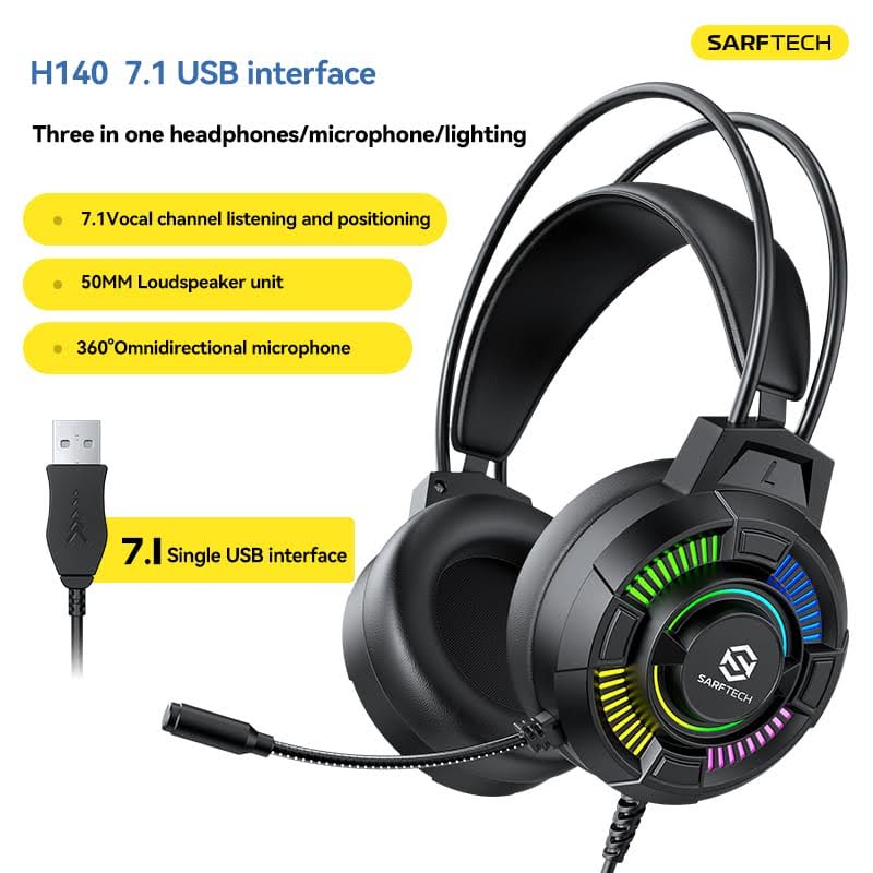 7 in 1 Ses Rgb Ergonomik Tasarım 1 sınıf Sünger Gaming Oyuncu Kulaklık